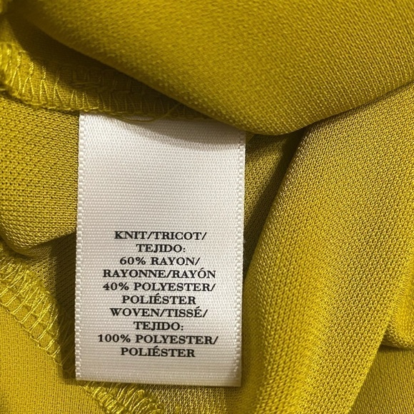 Ann Taylor Ladies Blouse Mustard 3/4” Length Pull Over Peplum Ruffle Size‎ M NWT - Picture 10 of 14